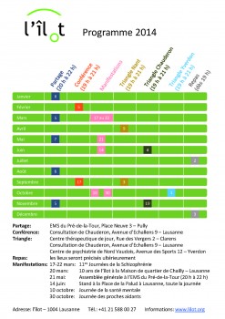 Programme 2014 des activités de l’îlot
